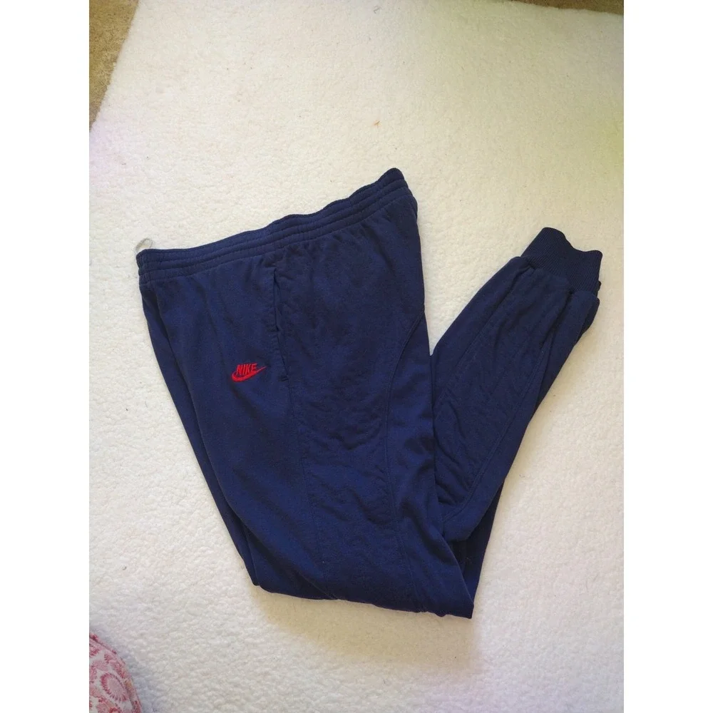 Vintage Nike Track Pants Mens Medium Blue 1980s 80s Athletic Break Dance‎ Lined